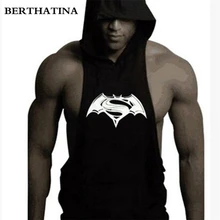 BERTHATINA Мужская сетчатая майка для фитнеса жилет с капюшоном майка Горячая Распродажа летучая мышь без рукавов бодибилдинг жилет мужские жилеты