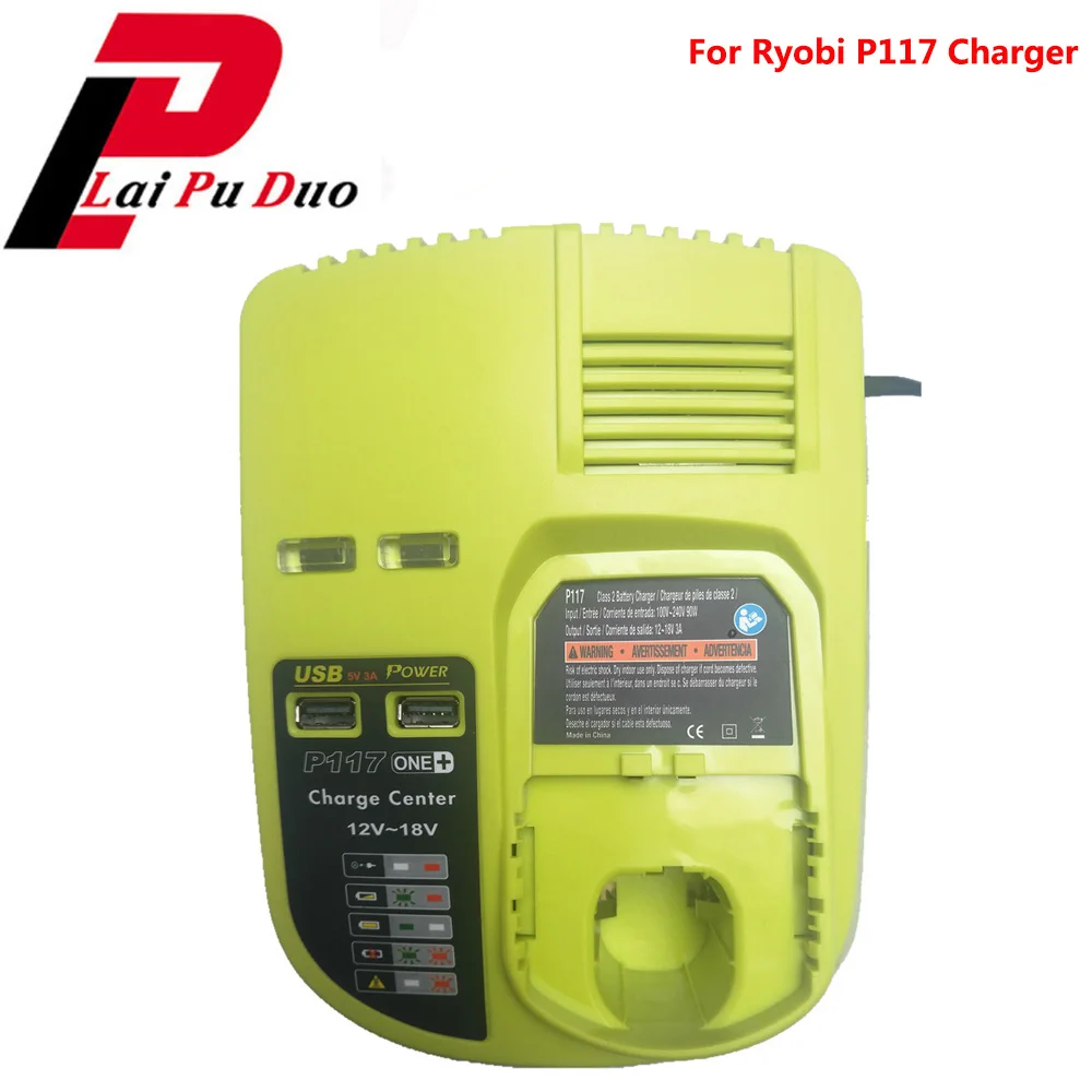 

3A 12V 14.4V 18V For Ryobi P117 Rechargeable Battery Charger Battery Pack Power Tool Ni-Cd Ni-Mh Li-Ion P110, P111, P107,P108
