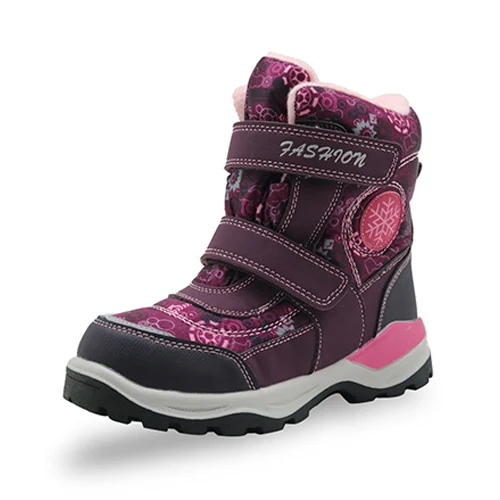 Apakowa/зимние ботинки для маленьких девочек; Детская Зимняя шерстяная обувь для снежной погоды; Лыжный туризм; модная школьная обувь - Цвет: purple
