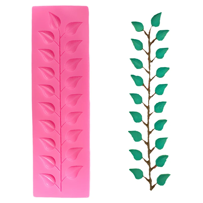 

3D Tree Leaf Chocolate Cake Border Silicone Mold Fondant Lace Cake Decorating Tools 3d Soap Molds Silicone Cupcake Silicon Mould