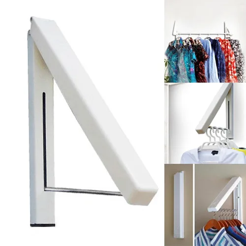 Folding Wall Hanger Retractable Indoor Waterproof Hangers Clothes Rack