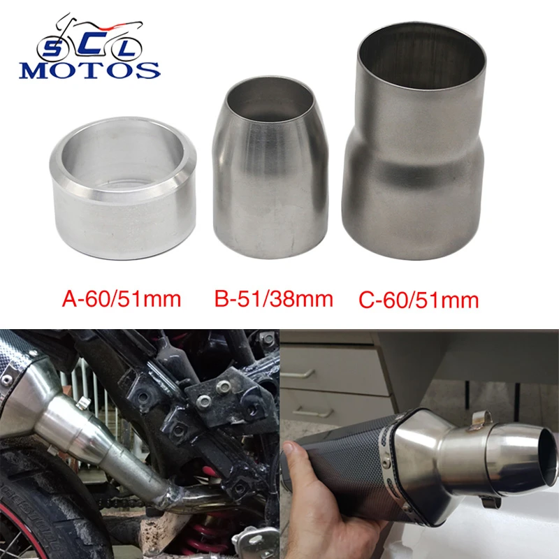 New Motorcycle Exhaust Pipe Tube Adaptor GP Welding Sleeve Reducer