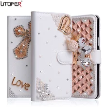 Для SONY Xperia E5 Чехол Wallet Стенд Флип PU Кожаный Чехол для Sony Xperia E5 F3311 F3313 Алмаз Ручной Bling Крышка Телефона мешки