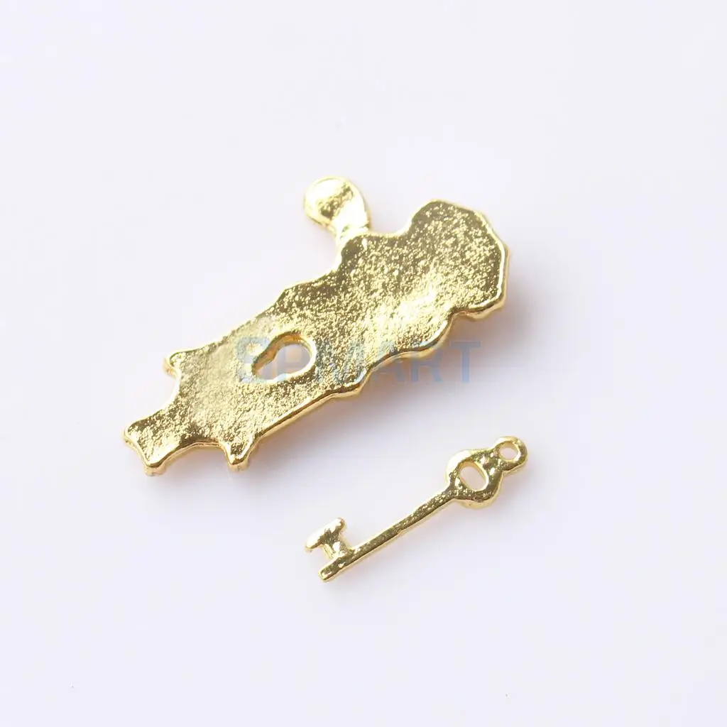 16Pcs 1/12 Scale Alloy Vintage Dollhouse Miniature Door Mini Pull Handles Locks Keys Dolls House Furniture Accessories Kids Toys