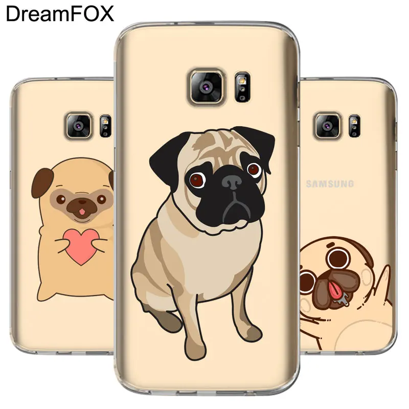 DREAMFOX M442 Cute Pug Dog Soft TPU Silicone Case Cover For Samsung Galaxy Note S 6 7 8 9 10 10e 11 11e Lite Edge Plus |