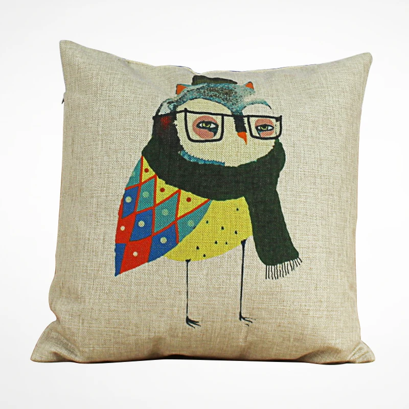 2016 Decorative Jacquard The owl and dog Soft Bed Home seat car Throw Pillow Multi colour Cushion Case Cover BJ13