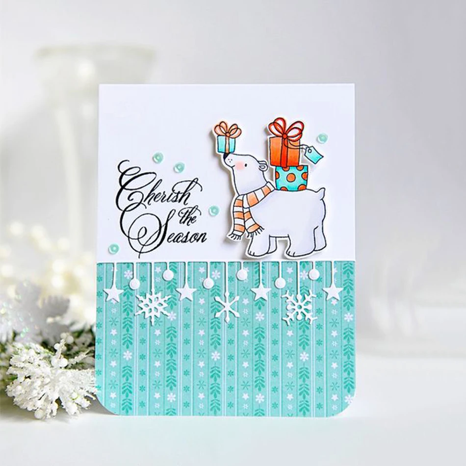 

Eastshape 12pcs Arctic Critters Holiday Die Metal Cutting Dies DIY Scrapbooking Card Stencil Paper Handmade Album Handbook Decor