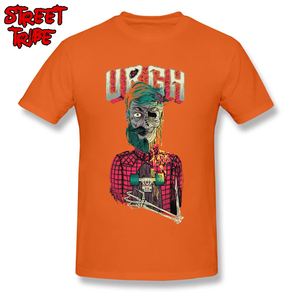 Brand New cartoon rock music skull rock829yy Tshirts O Neck 100% Cotton Mens Tops Shirts Short Sleeve ostern Day Tee Shirt cartoon rock music skull rock829yy orange