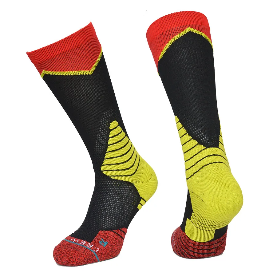 Носки Для мужчин баскетбол носок Атланта черный, красный Спортивные носки Для мужчин Терри анти-трения экипажа носки нескользящие сжатия