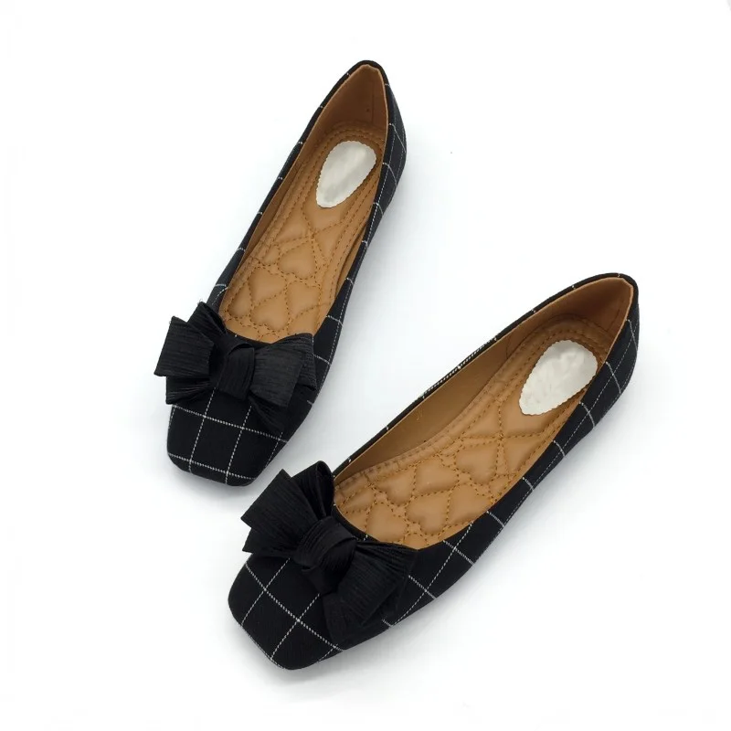 CEYANEAO/Осенняя Брендовая женская обувь на плоской подошве женские тонкие туфли без застежки с квадратным носком женская обувь zapatos mujer серого цвета размера плюс