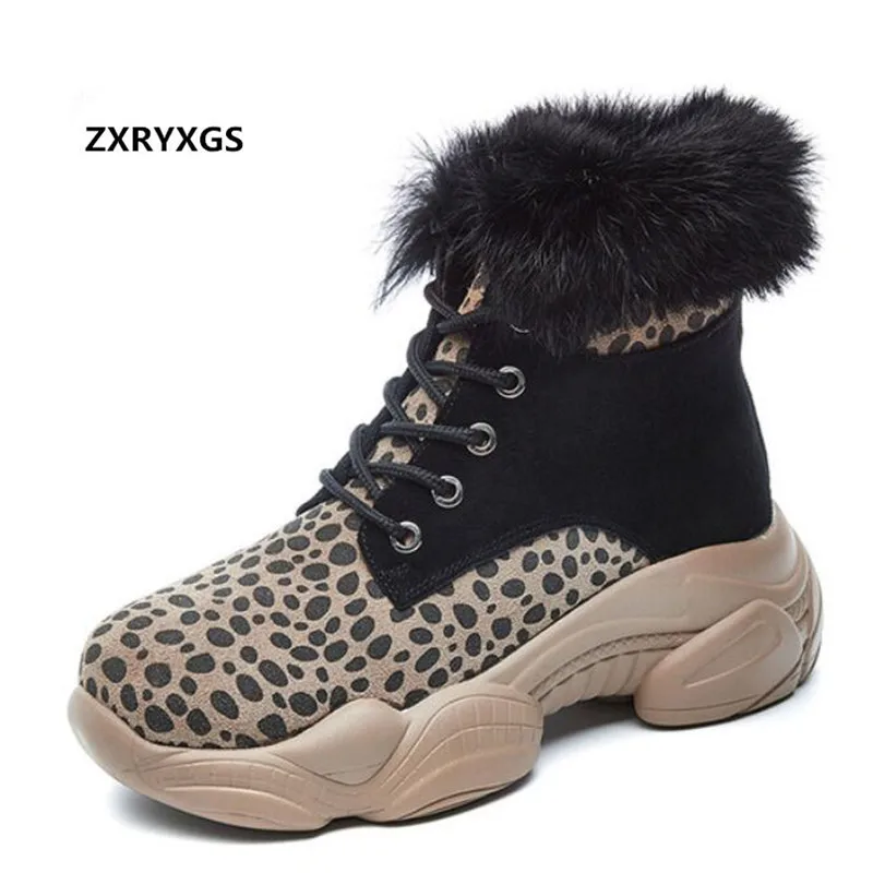 

2018 New Fashion Plus Velvet Warm Winter Boots Women Shoes Woman Sneakers Platform Wild Lace-up Casual Shoes Matte Leather Boots