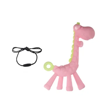 

Cute Cartoon Giraffe Shape Baby Teether Silicone BPA Free Safe Infant Teething Toys New Necklace Hanging Toys For Baby Activity