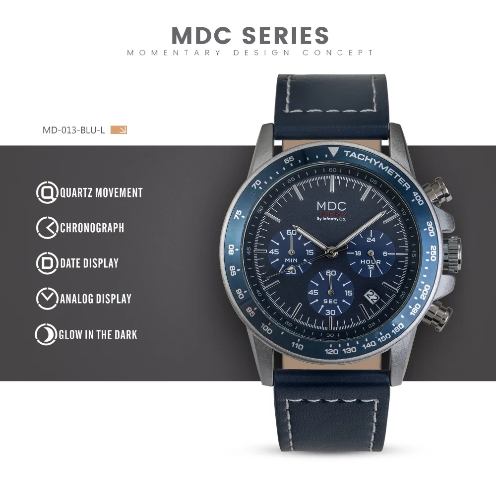 MDC мужские s часы Топ бренд класса люкс 2018 кварцевые для мужчин Daytona светящийся