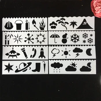 

8Pcs/Set 18cm Weather DIY Layering Stencils Painting Scrapbook Coloring Embossing Album Decorative Card Template
