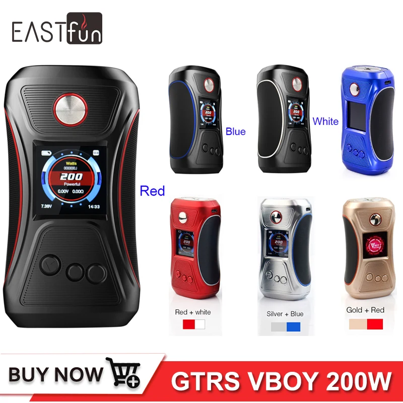 

Original GTRS Vboy 200W Box mod SX500 chip High-performance Chipset 18650 GTRS V BOY 200 Electronic Cigarette Mods Version 2