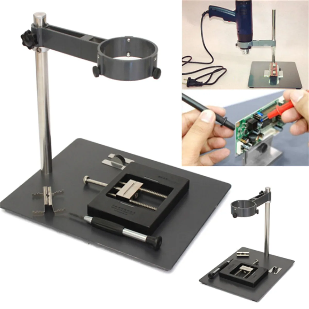 JIGUOOR F-201 6.5cm Hot Air Heat Gun Clamp Bracket Holder Rework Soldering Station JIGUOOR F-201 6.5cm Hot Air Heat Gun Clamp Bracket Holder Rework Soldering Station