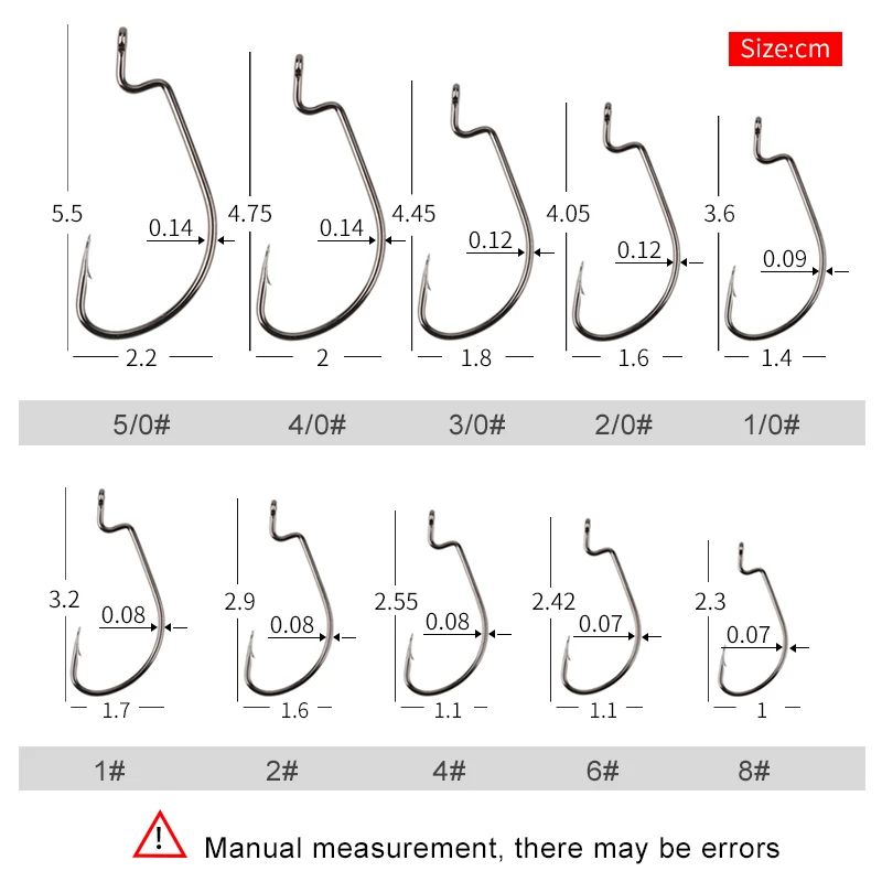 MEREDITH 50pcs/lot Fishing Soft Worm Hooks High Carbon Steel Wide Super Lock Fishhooks Lure Softjerk Hooks 8#-5/0 Fishing Tackle MEREDITH 50pcs/lot Fishing Soft Worm Hooks High Carbon Steel Wide Super Lock Fishhooks Lure Softjerk Hooks 8#-5/0 Fishing Tackle