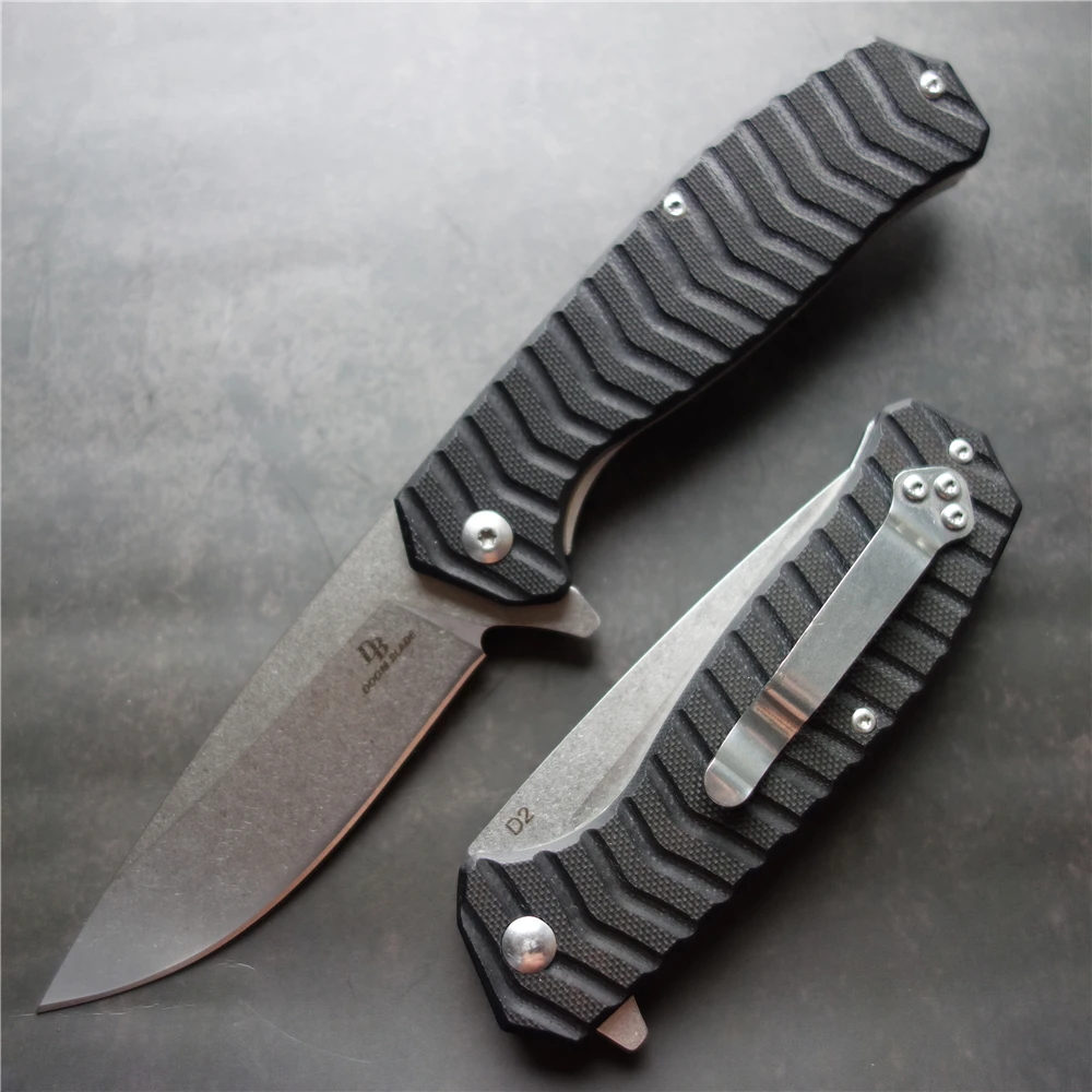 

D2 Blade, high quality folding knife, easy to cut bamboo, camping, hiking, barbecue, fishing special outdoor survival knife