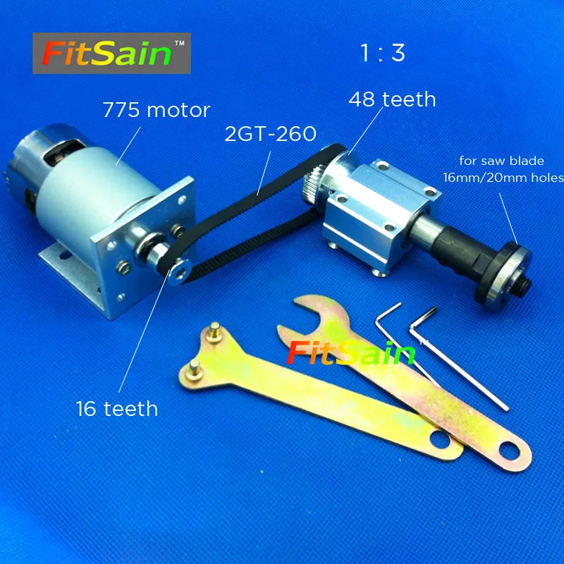 FitSain-Мини-Настольная пила для " 100 мм отверстие для пильного диска 16 мм/20 мм шпиндель режущая пила машина 2GT шкив кронштейн 775 24 В 8000 об/мин