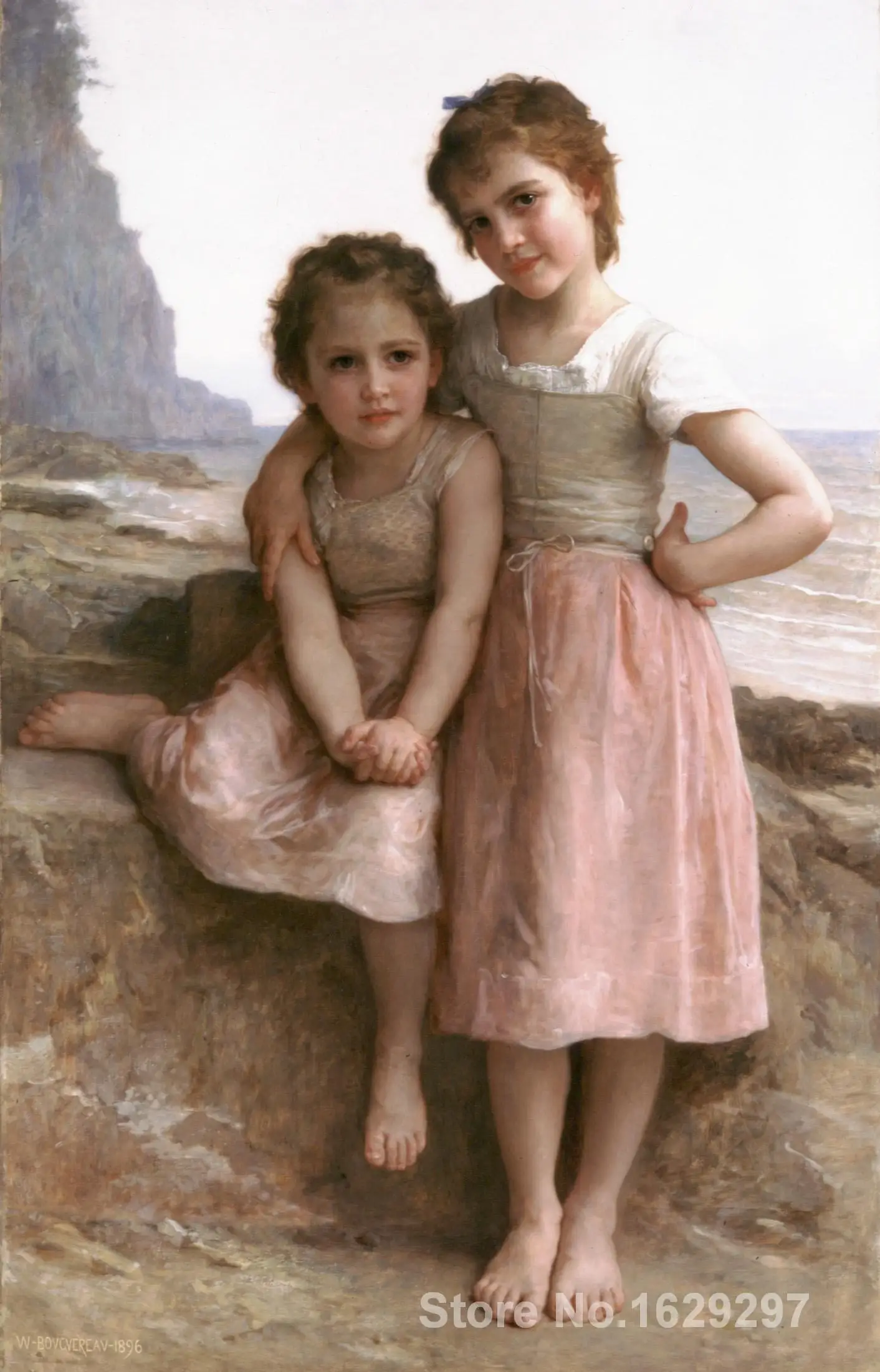 

art for sale On Greve by William Adolphe Bouguereau canvas Handmade High quality