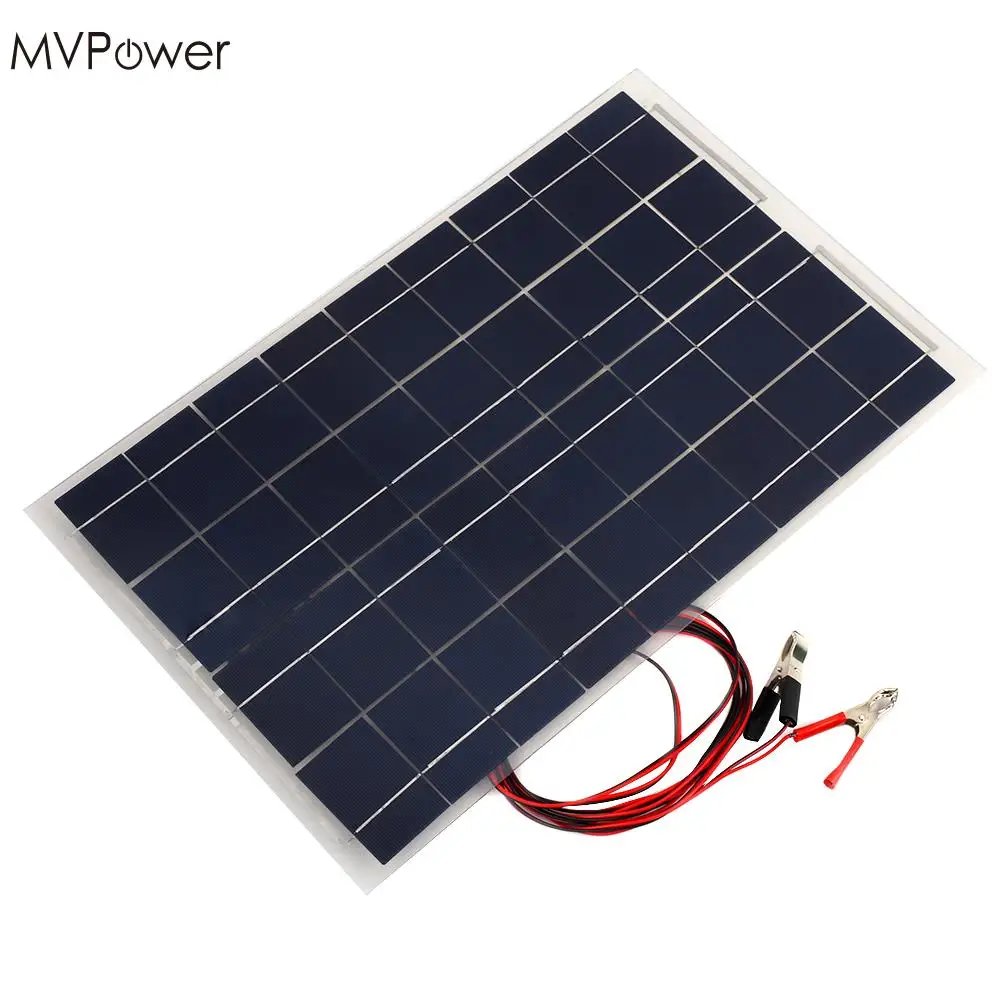 MVPower Portable Large 52 x 33 x 0.4cm 18V 30W Solar Panel Bank Smart Solar Power Panel Car Boat Battery Bank Charger Universal