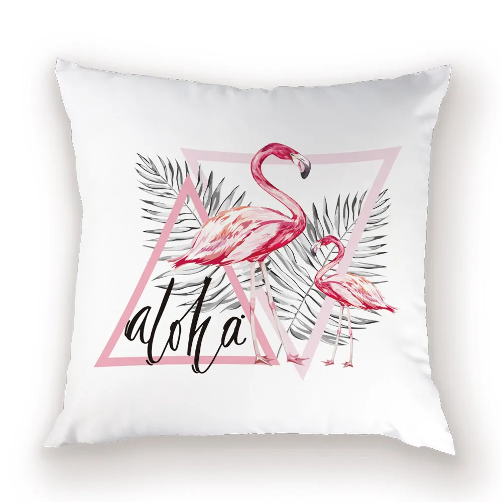 С рисунком Фламинго Чехлы для декоративных подушек чехол s тропические джунгли домашний декор Чехлы попугай за диван-Подушка Чехол - Цвет: L1564-23