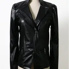 В Корейском стиле; модная женская кожаная куртка Новинка года, стильное Женская мотоциклетная кожаная куртка черная обувь "Deep Wine" slim fit Короткие кожаные куртки