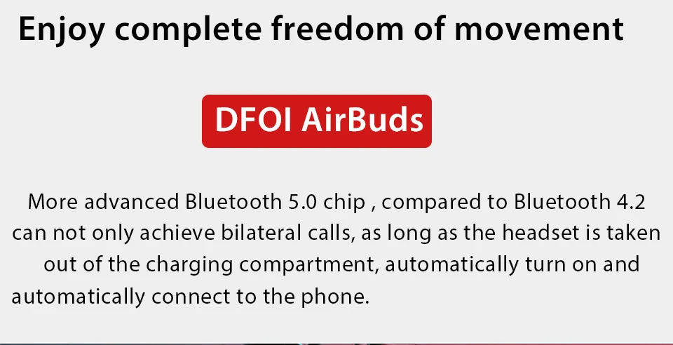 DFOI AirBuds Bluetooth наушники 5,0 настоящие беспроводные Bluetooth наушники стерео Спортивные наушники Bluetooth гарнитура для Xiaomi samsung