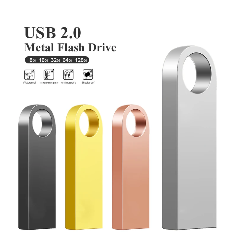 Высококачественный металлический флеш накопитель цветной u диск USB 2 0 Memoria Pendrive 64