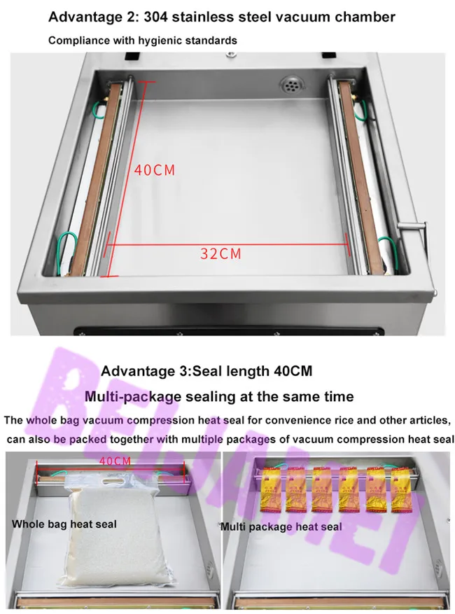 BEIJAMEI Еда вакуумный упаковщик пакер машина коммерческих мясо рыбы для риса, чая вакуум запайки для сухой и влажной Еда