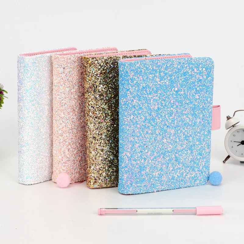 

Girl Heart Sequins planner Dotted Blank line Notebook Daily Weekly Agenda Bullet Journal Travelers Multi-function Bright Diary