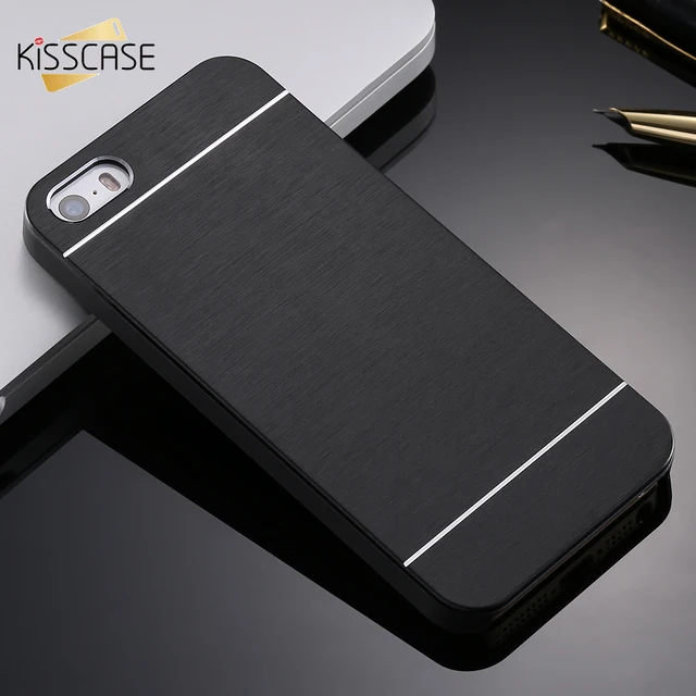 KISSCASE 4 4S Делюкс Алюминий Металл Кисти Case Для iPhone 4 4S Мобильный Телефон Задняя Крышка Гибридный Защитная Крышка Для iPhone4