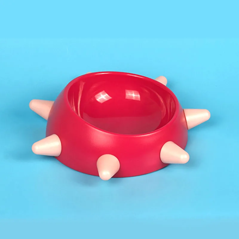 red pink L HE миска для питомцев с заклепками, скошенная миска для собак, кошек, крутые модные миски для кормления, питьевые принадлежности для кошек, собак, щенков, чихуахуа, Китти - Цвет: red pink L