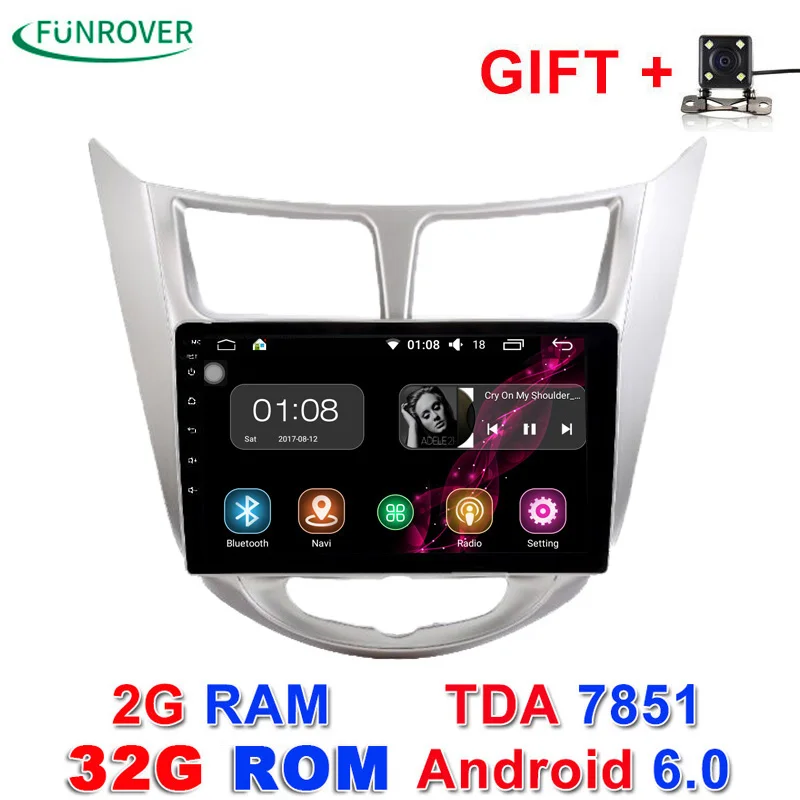2017 New Funrover 2g 32g Android 6 0 Car Dvd Gps Player 9 Inch For Hyundai