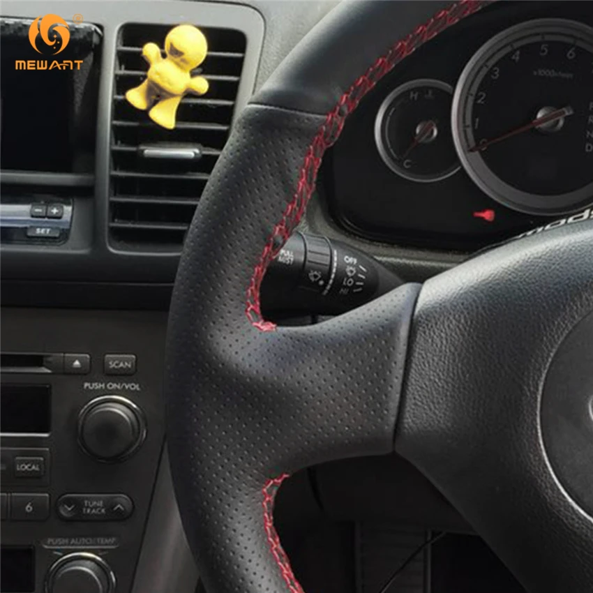 Us 44 96 15 Off Mewant Black Genuine Leather Car Steering Wheel Cover For Subaru Legacy Impreza 2004 2005 Interior Accessories Parts In Steering