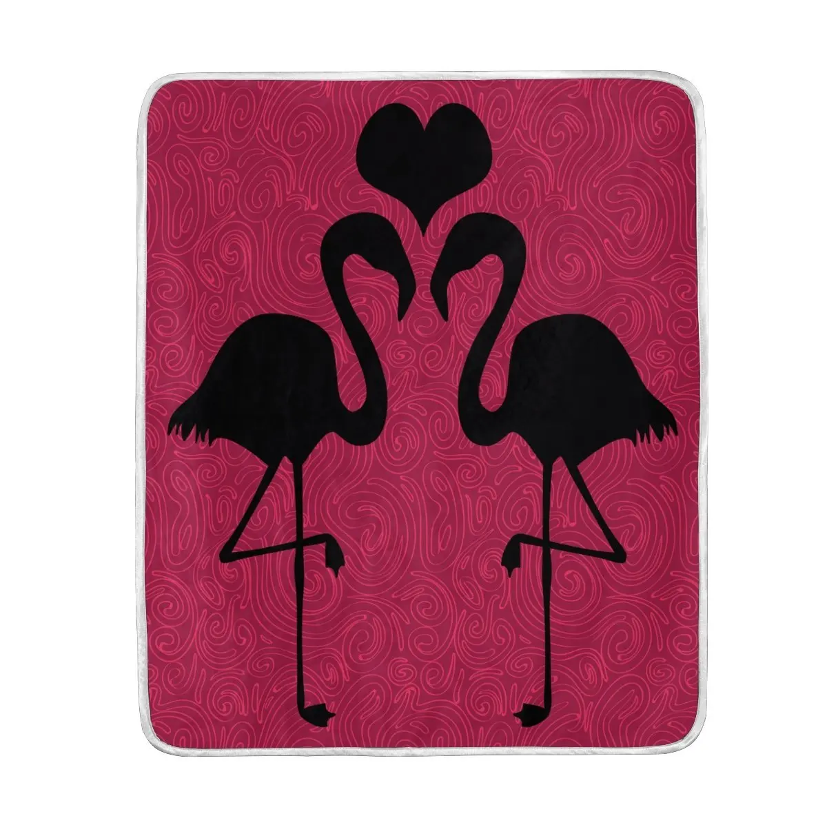 Romantic Love Flamingo Blanket Soft Warm Cozy Bed Couch Lightweight