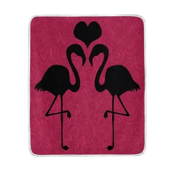 

Romantic Love Flamingo Blanket Soft Warm Cozy Bed Couch Lightweight Polyester Microfiber Blanket Throw for Kids Women Boy