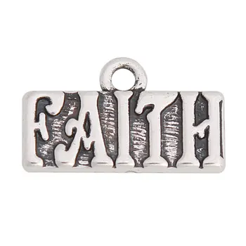 

RAINXTAR Fashion FAITH Shape Alloy Letter Pendant Charms 50pcs 11*18mm AAC637