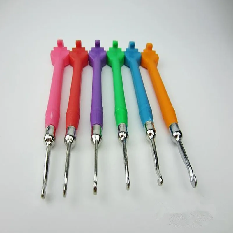 

Rainbow weaving tools metal crochet crochet knitting needle rubber band ring wholesale