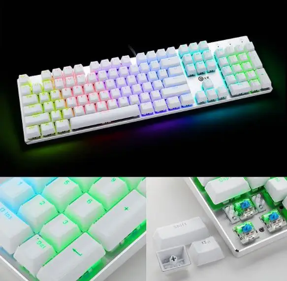 DIY геймерские игровые колпачки для клавиш Crystal keycap 104 Стандартный ключ для поперечного вала механическая клавиатура для клавиатуры razer logitech - Цвет: Белый
