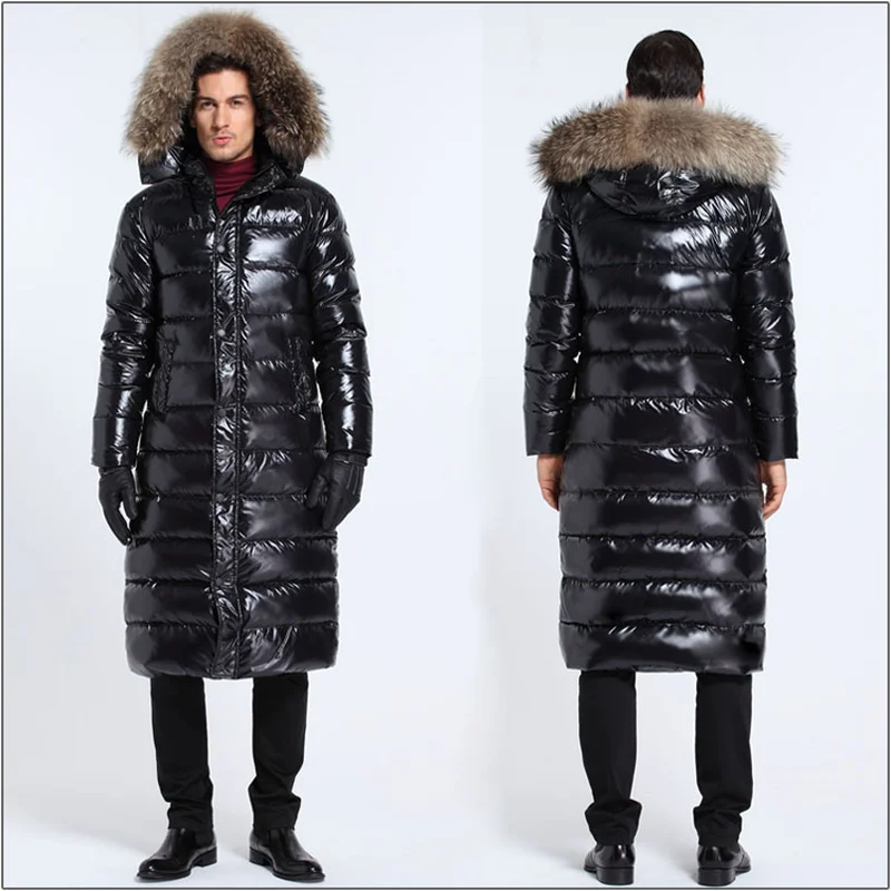 Men 90% Down Coat Parka Minus 40 Degrees Celsius Snow Waterproof Fur Hood Warm Quilted Puffer Outwear X-long Thick Luxury 5Color Men 90% Down Coat Parka Minus 40 Degrees Celsius Snow Waterproof Fur Hood Warm Quilted Puffer Outwear X-long Thick Luxury 5Color