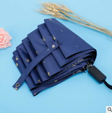 YADA 2019 High Quality Gold Color Dandelion Flower Umbrella Rain uv Fashion Umbrella For Women Windproof Folding Umbrellas YS667
