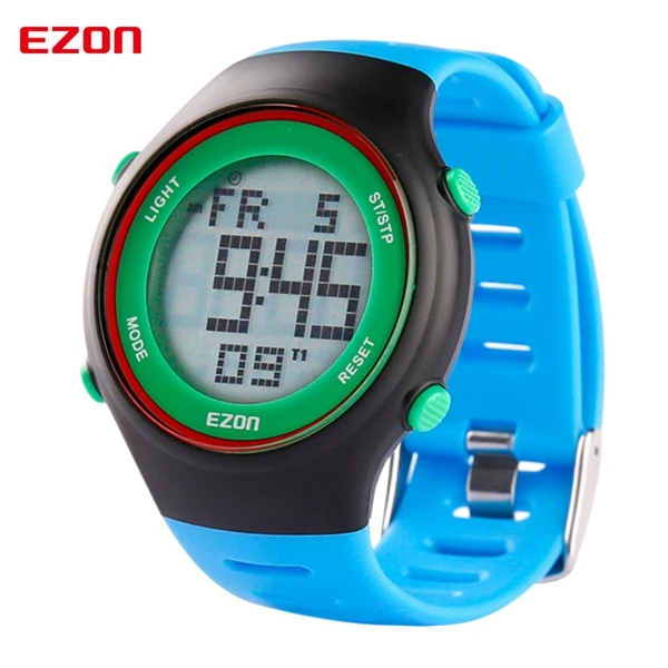 Горячо! EZON Цифровые мужские спортивные часы с двойным секундомером, уличные, повседневные, для бега, для плавания, водонепроницаемые, 30 м, наручные часы, Montre Homme - Цвет: L008B12
