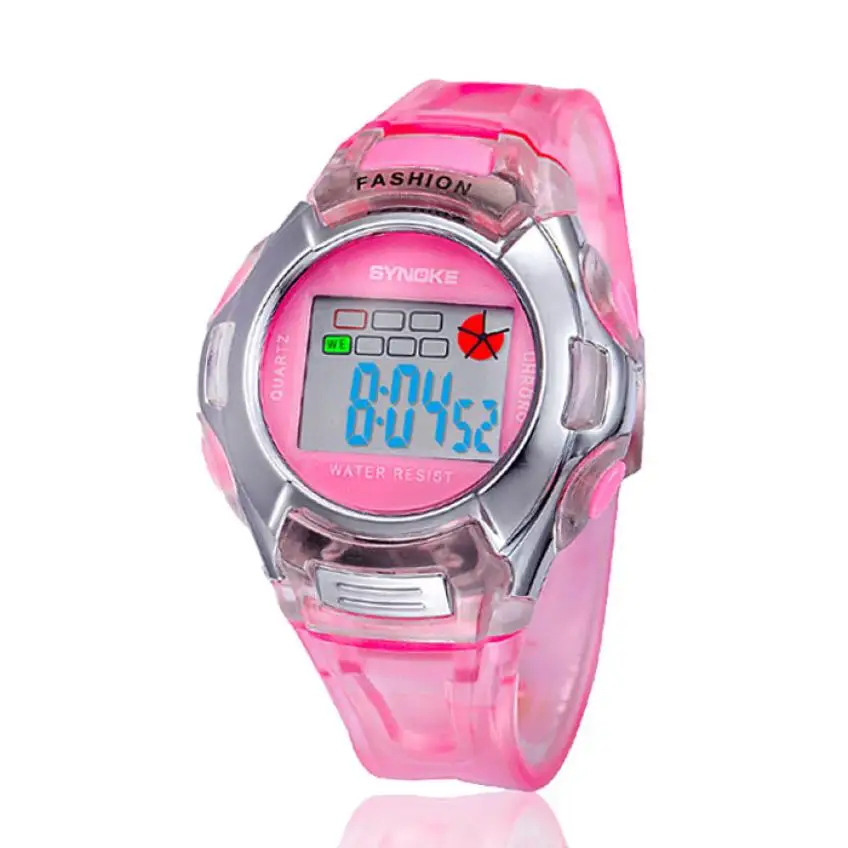 

SYNOKE Kids watch LED Sports Watch digital Alarm Date Rubber Wrist Watch baby #A