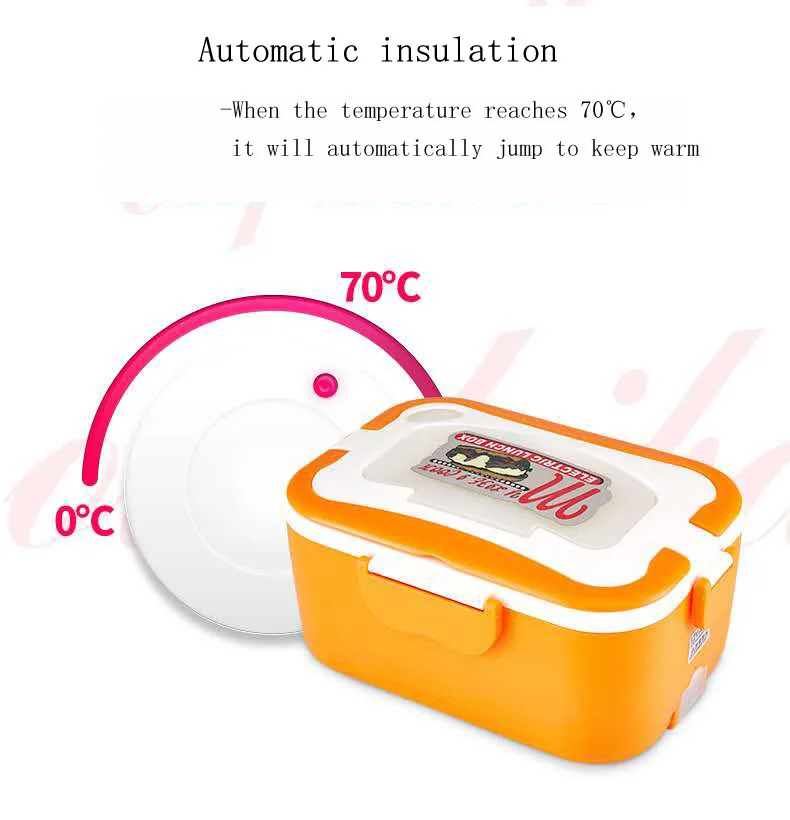 Fashion 12V 35W 1.5L Electric Heating Lunch Box Good Sealing Traveling Essential 