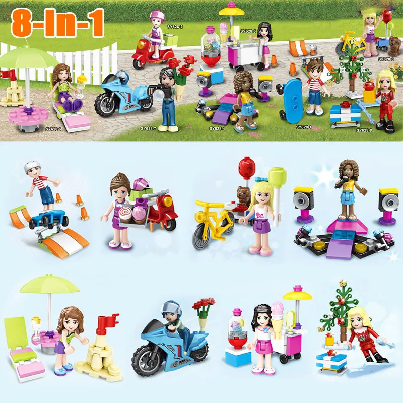 

Bevle SY628 8Pcs/lot Monster School Girl Friends Mini dolls Building Block Bricks Toys Compatible with Legoe Friends