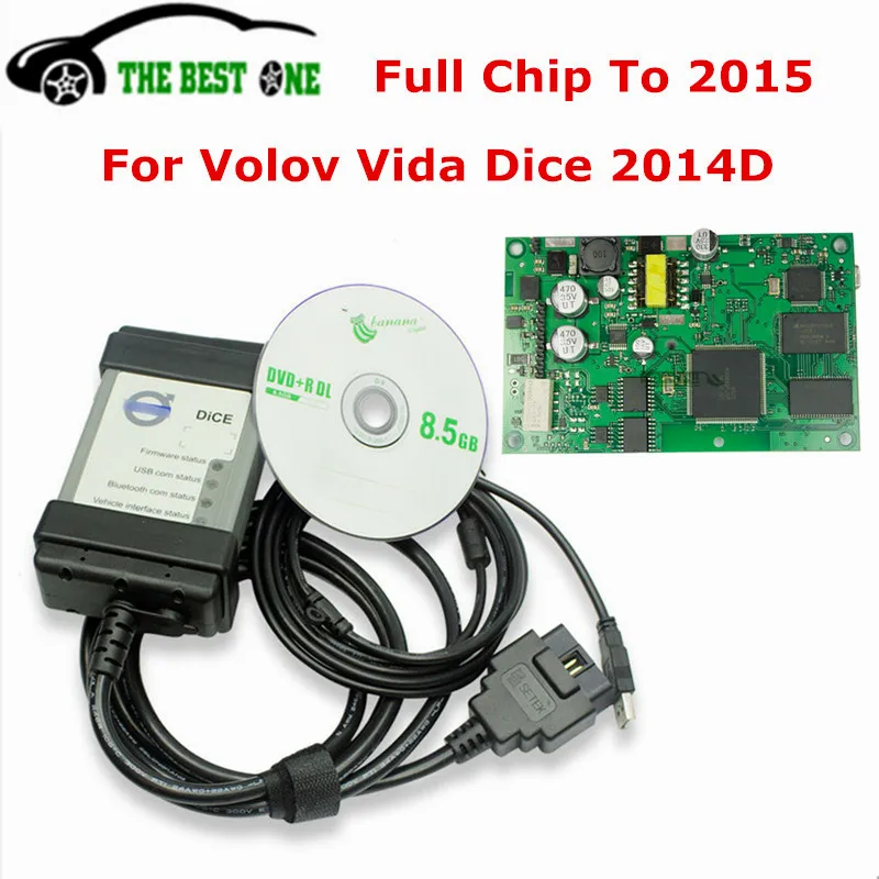 Лучший 2014D полный чип для Volvo Vida Dice до диагностический инструмент Vida Dice Pro для Volvo Green Board OBD2 OBDii считыватель кодов