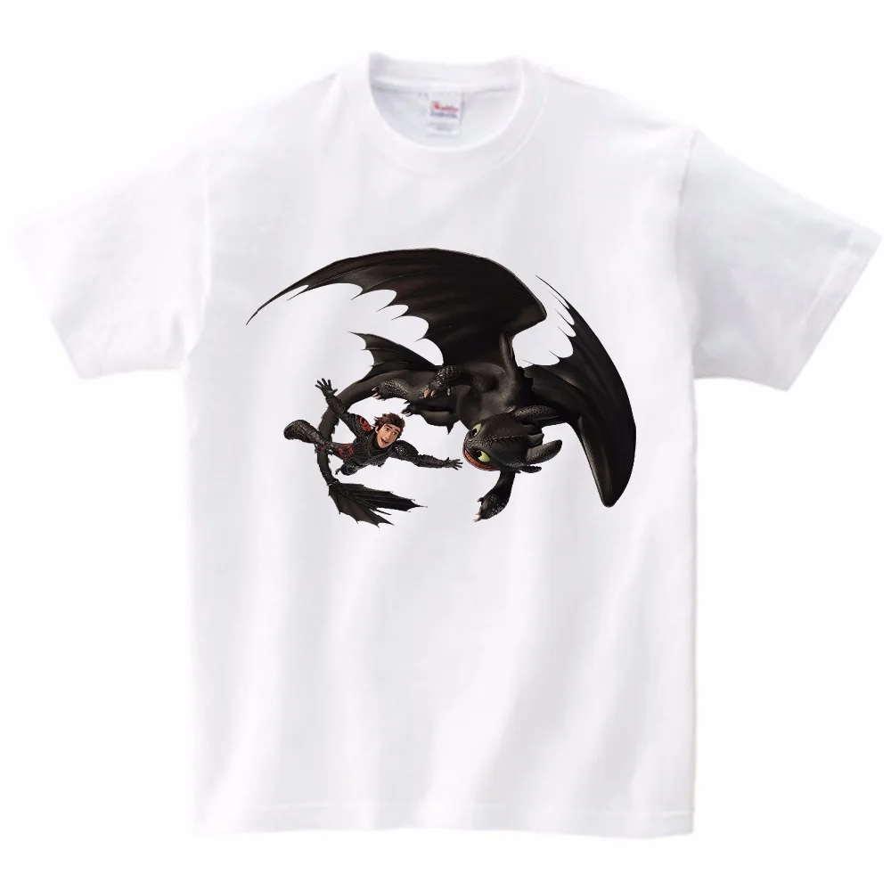 Футболка с черным драконом топы с беззубиком, Детская футболка с изображением дракона, хлопковая ткань, подарок на день рождения для детей