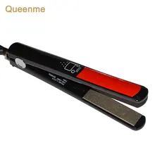 Queenme lcd Цифровые титановые пластины плоские утюжки для выпрямления волос Инструменты для укладки профессиональные MCH выпрямитель для волос щетка