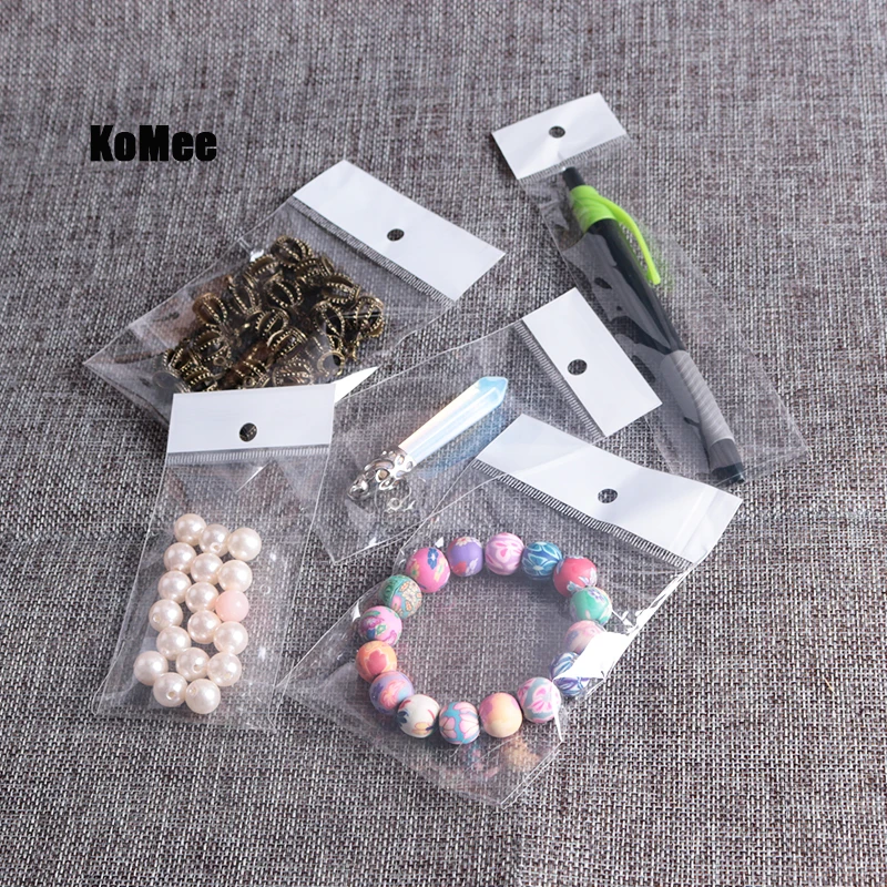 

200pcs 8x15+3cm Jewelry bag Clear Resealable Cellophane Bags Transparent Opp gift bags Plastic packaging bags Self Adhesive Seal